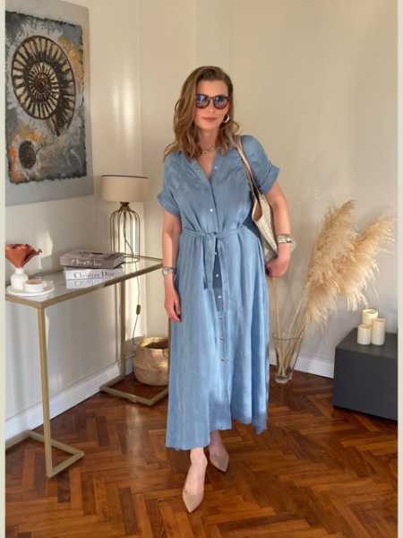 Mavi Gömlek Model Elbise